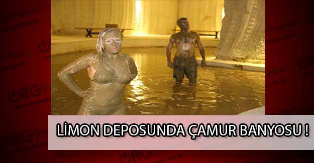 Kapadokya'da limon deposunda turistlere çamur banyosu!